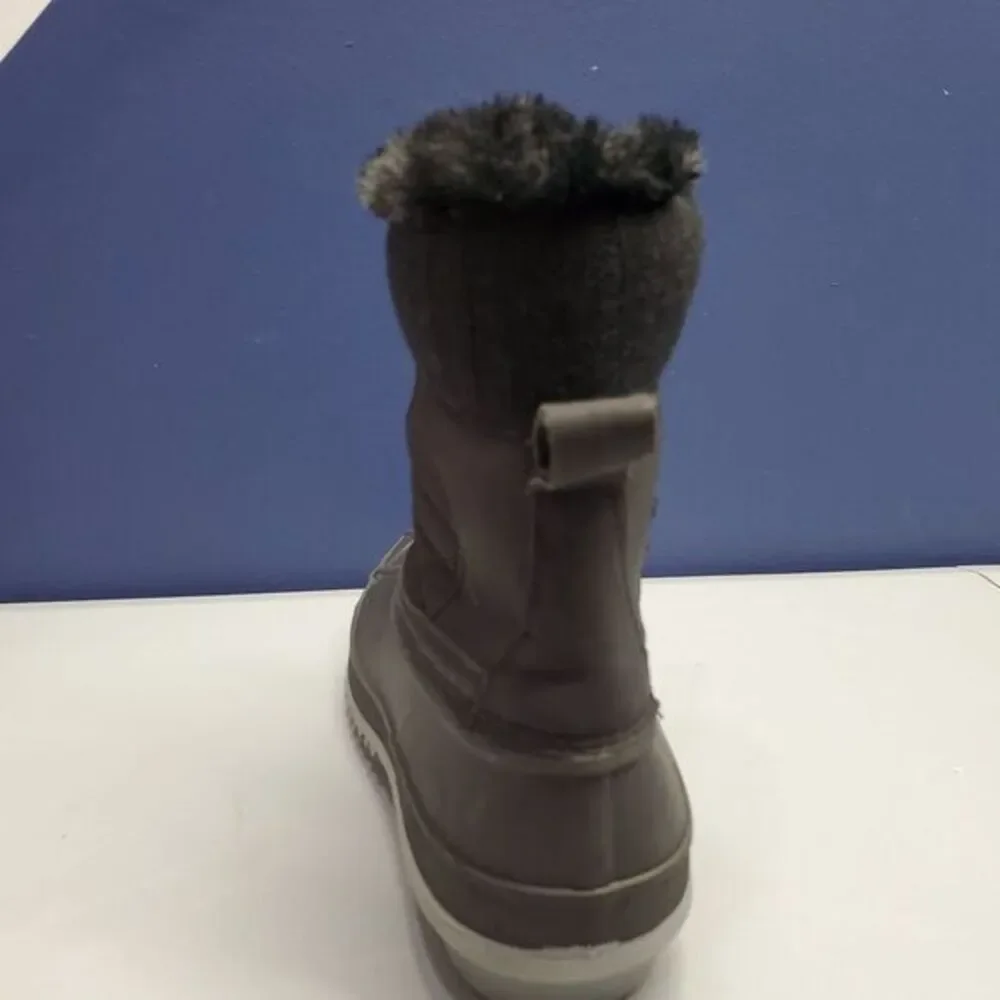 Khombu Kathleen Snow Boots Womens Sz 6M Black Synthetic Waterproof Faux Fur Trim